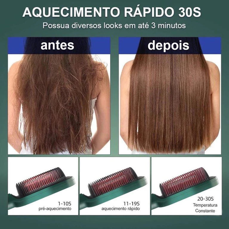 NeyLiss™ - Escova Alisadora 5 em 1 - Alisa, Hidrata, Modela, Alinha e Anti-Frizz