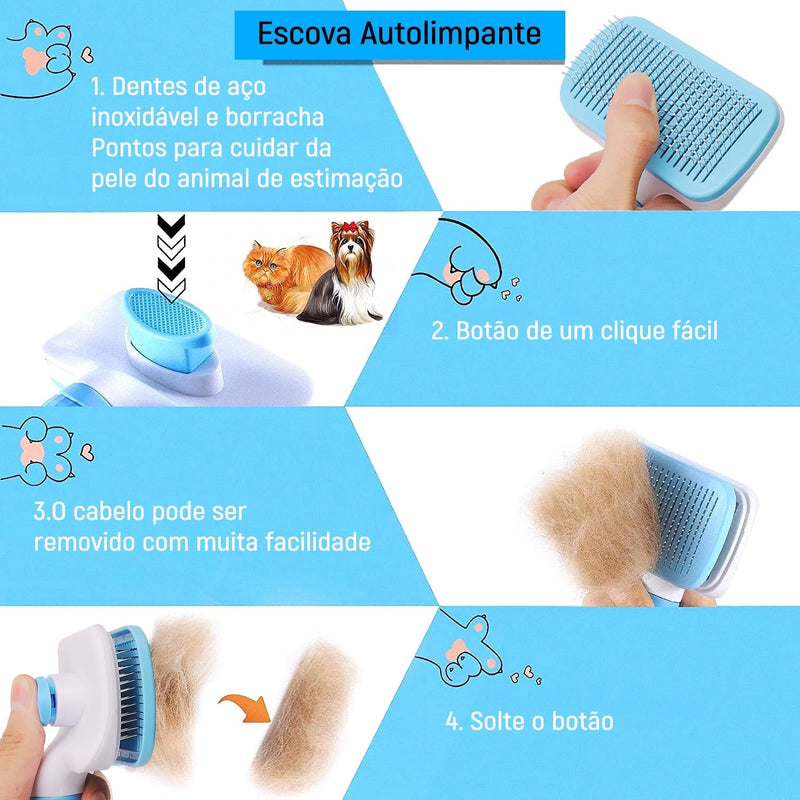 Escova Removedora de Pelos para Animais de Estimação